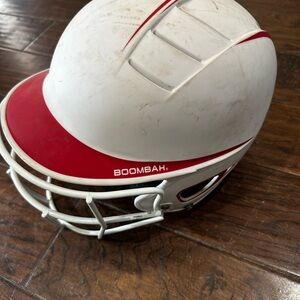 Boombah Kids Red and White Baseball Helmet